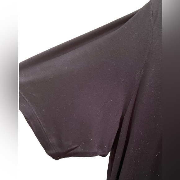 LOGO by Lori Goldstein Short Sleeve Knit Top With Chiffon Trim. Black. 2X - Picture 8 of 13